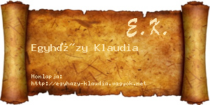 Egyházy Klaudia névjegykártya