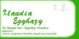 klaudia egyhazy business card